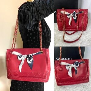 ❤️ AUTHENTIC ❤️chanel tote LEATHER